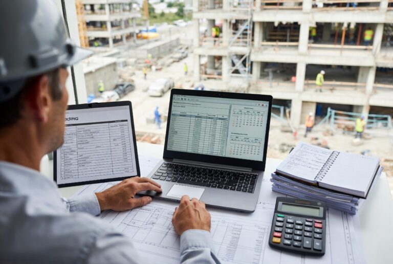 Construction Estimating Checklist Before Bidding showing cost planning, quantity takeoffs, and bid preparation process.